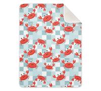 xigua Soft Baby Blanket Crib Blanket - Red Crab Checkered Cotton Nursery Bed Blanket for Ultimate Comfort & Warmth-30x40in
