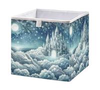 xigua Soft Cloud Castle Storage Cubes - 11 Inch Heavy Duty Fabric Storage Cubes for Shelves Closet - Collapsible Bins for Organizing Clothes Blankets Toys