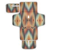 xigua Southwestern Ikat Pattern Portable Diaper Changing Pad, Waterproof Baby Changing Mat with Storage Pocket & Built-in Pillow, Foldable Travel Pad, Newborn Gift Set for Boy Girl