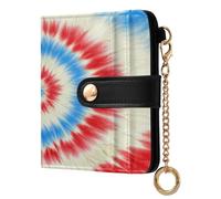 xigua Spiral Tye Dye Wallet for Women, Small Slim PU Leather Credit Card Wallets RFID Blocking Bifold, Zipper Coin Pocket Purse