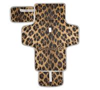 xigua Stylish Leopard Print Portable Diaper Changing Pad, Waterproof Baby Changing Mat with Storage Pocket & Built-in Pillow, Foldable Travel Pad, Newborn Gift Set for Boy Girl
