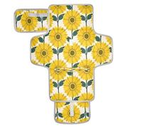 xigua Sunflower Pattern Portable Diaper Changing Pad, Waterproof Baby Changing Mat with Storage Pocket & Built-in Pillow, Foldable Travel Pad, Newborn Gift Set for Boy Girl