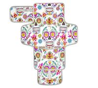 xigua Sunlit Sugar Skulls Portable Diaper Changing Pad, Waterproof Baby Changing Mat with Storage Pocket & Built-in Pillow, Foldable Travel Pad, Newborn Gift Set for Boy Girl