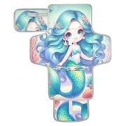 xigua The Blue Mermaid Portable Diaper Changing Pad, Waterproof Baby Changing Mat with Storage Pocket & Built-in Pillow, Foldable Travel Pad, Newborn Gift Set for Boy Girl