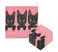 xigua Three Black Cats Muslin Squares Baby Washcloths 3Pack,Muslin Burp Cloths for Baby 4 Layers Cotton Baby Soft Face Towels 25x25 cm1163
