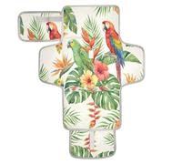 xigua Tropical Watercolor Floral Portable Diaper Changing Pad, Waterproof Baby Changing Mat with Storage Pocket & Built-in Pillow, Foldable Travel Pad, Newborn Gift Set for Boy Girl
