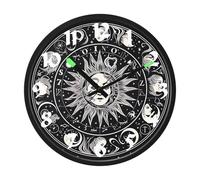 xigua Universe Sun Art Disc Night Light Wall Clock,12 Inch Sound Control Glow in the Dark Clock,Silent Wall Clocks Luminous with Hands for Bedroom Living Room Kitchen Office71