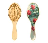 xigua Valentine's Day Red Rose Hair Brush,Massage Wooden Hairbrush Reducing Hair Breakage and Frizzy,No More Tangle for All Hair Types364