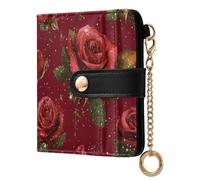 xigua Valentine's Day Red Rose Women's RFID Wallet -Sof Leather Small Ladies Purse with Zipper Coin Pocket & ID Window - Purse Card Holder for Women261