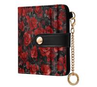 xigua Valentine's Day Red Rose Women's RFID Wallet -Sof Leather Small Ladies Purse with Zipper Coin Pocket & ID Window - Purse Card Holder for Women257