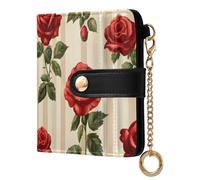 xigua Valentine's Day Red Rose Women's RFID Wallet -Sof Leather Small Ladies Purse with Zipper Coin Pocket & ID Window - Purse Card Holder for Women260