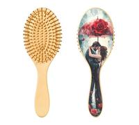xigua Valentine's Day Romantic Couple Hair Brush,Massage Wooden Hairbrush Reducing Hair Breakage and Frizzy,No More Tangle for All Hair Types647