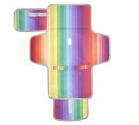 xigua Vertical Rainbow Stripe Portable Diaper Changing Pad, Waterproof Baby Changing Mat with Storage Pocket & Built-in Pillow, Foldable Travel Pad, Newborn Gift Set for Boy Girl