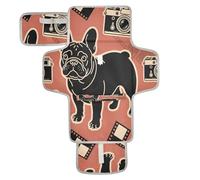 xigua Vintage French Bulldog Portable Diaper Changing Pad, Waterproof Baby Changing Mat with Storage Pocket & Built-in Pillow, Foldable Travel Pad, Newborn Gift Set for Boy Girl