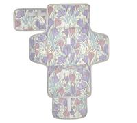 xigua Vintage Spring Flowers Portable Diaper Changing Pad, Waterproof Baby Changing Mat with Storage Pocket & Built-in Pillow, Foldable Travel Pad, Newborn Gift Set for Boy Girl