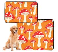 xigua Washable Pee Pads for Dogs,Non-Slip, Super Absorbent Reusable Training Pads, 2 Pack Fly Agaric Mushrooms Reusable Puppy Pads for Home, Car, Travel