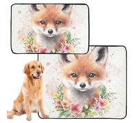 xigua Washable Pee Pads for Dogs,Non-Slip, Super Absorbent Reusable Training Pads, 3 Pack Cute Fox Reusable Puppy Pads for Home, Car, Travel