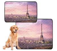 xigua Washable Pee Pads for Dogs,Non-Slip, Super Absorbent Reusable Training Pads, 3 Pack Eiffel Tower Pattern Reusable Puppy Pads for Home, Car, Travel