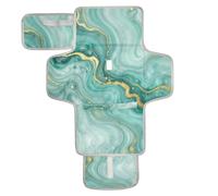 xigua Watercolor Marble Turquoise Portable Diaper Changing Pad, Waterproof Baby Changing Mat with Storage Pocket & Built-in Pillow, Foldable Travel Pad, Newborn Gift Set for Boy Girl
