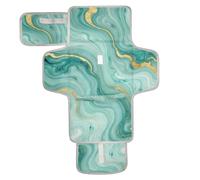xigua Watercolor Marble Turquoise Portable Diaper Changing Pad, Waterproof Baby Changing Mat with Storage Pocket & Built-in Pillow, Foldable Travel Pad, Newborn Gift Set for Boy Girl
