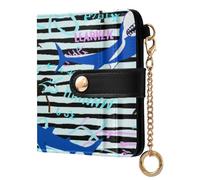 xigua Whimsical Sharks Wallet for Women, Small Slim PU Leather Credit Card Wallets RFID Blocking Bifold, Zipper Coin Pocket Purse