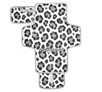 xigua White Leopard Pattern Portable Diaper Changing Pad, Waterproof Baby Changing Mat with Storage Pocket & Built-in Pillow, Foldable Travel Pad, Newborn Gift Set for Boy Girl
