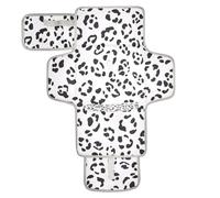 xigua White Leopard Print Portable Diaper Changing Pad, Waterproof Baby Changing Mat with Storage Pocket & Built-in Pillow, Foldable Travel Pad, Newborn Gift Set for Boy Girl