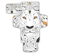 xigua White Lion Face Portable Diaper Changing Pad, Waterproof Baby Changing Mat with Storage Pocket & Built-in Pillow, Foldable Travel Pad, Newborn Gift Set for Boy Girl