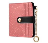 xigua White Polka Dots with Pink Background Women's RFID Wallet -Sof Leather Small Ladies Purse with Zipper Coin Pocket & ID Window - Purse Card Holder for Women693