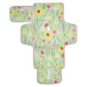 xigua Wild Herbs Wildflower Portable Diaper Changing Pad, Waterproof Baby Changing Mat with Storage Pocket & Built-in Pillow, Foldable Travel Pad, Newborn Gift Set for Boy Girl