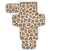 xigua Wild Leopard Pattern Portable Diaper Changing Pad, Waterproof Baby Changing Mat with Storage Pocket & Built-in Pillow, Foldable Travel Pad, Newborn Gift Set for Boy Girl