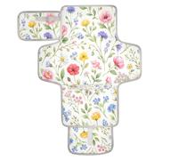 xigua Wildflower Watercolor Portable Diaper Changing Pad, Waterproof Baby Changing Mat with Storage Pocket & Built-in Pillow, Foldable Travel Pad, Newborn Gift Set for Boy Girl