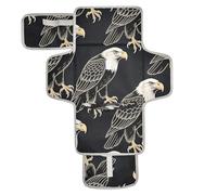 xigua Wildlife Art Hunter Portable Diaper Changing Pad, Waterproof Baby Changing Mat with Storage Pocket & Built-in Pillow, Foldable Travel Pad, Newborn Gift Set for Boy Girl
