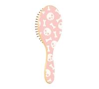 xigua Wooden Hairbrush White Skull Bones Massage Hair Brush