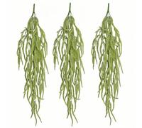 XIGUI 3 Pack 32”Artificial Amaranthus Artificial Hanging Plants Faux String of Pearls Plant Fake Green Amaranthus Flower Wall Hanging Lover Tears Wedding Home Garden Decoration (White Green)