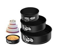 XIGUI Cheesecake Pan, Springform Cake Pan Set - Pack of 3, Nonstick Round Baking Pans with Removable Bottom, Cake Pans for Mini Cheesecakes, Pizzas and Quiches (4", 6", 8")