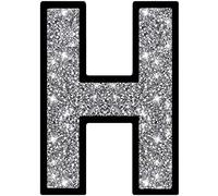 XIHACTY Letters Signs for Home Décor, Crystal Crushed Diamond Accent Sign for Wall Decor, Black DIY Custom Capital Letters for Decoration on Bar, Desk, Dresser, Party Birthday, Wedding.（H）