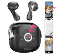 xihama 4-in-1 Earbuds Wireless Bluetooth with Scrolling Remote Control for TikTok YouTube IG Short Videos,Page Turner for Kindle App for | iPhone | Android | iOS | iPad | Tablet | Black