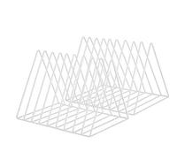 Xihaoer 2pcs Magazine Rack Book Record Holder, Desktop Iron Storage Rack Bookshelf Multifunction Triangle File Organizer Decor Home Office (white)