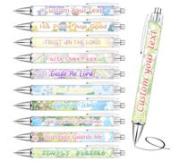 Xihedfd Personalised Pens with Text Customised Printed Christian Pen Bible Verse Ballpoint Custom Retractable Pens Bulk Corporate Gift Wedding Favors Event Giveaways Religious Gifts for Women Men