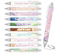 Xihedfd Personalised Pens with Text Customised Printed Christian Pen Bible Verse Ballpoint Custom Retractable Pens Bulk Corporate Gift Wedding Favors Event Giveaways Religious Gifts for Women Men