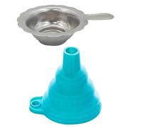 XIHENGWANGBANGJI Collapsible Funnel Silicone Metal Filter Funnel Set 3D Printer Resin Foldable Silicone Funnel Metal Filter Mesh Easy to Clean for All 15mm Neck Width Bottles