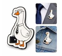 XIHEYUEBANG Funny Goose Enamel Pin, “Today I’m a Serious Goose” Cute Cartoon Lapel Pin Brooch, Alloy Metal with Rubber Clutch Back, for Backpack, Hat, Jacket, Bag, Gift Idea, Today I'm A Serious Goose