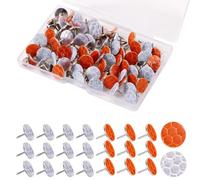 XIHIRCD 100pcs Reflective Tacks Trail Marking Tacks, Glow Tacks Reflective Trail Markers Hunting Reflector Tacks Mark Trail Reflective Tacks for Hunting Hiking Camping Tree Stand (Orange & Silver)