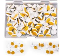 XIHIRCD 100pcs Reflective Trail Tacks, Hunting Trail Markers Glow in the Dark Box Package Reflective Trail Tacks for Hunting Camping Hiking Survival Outdoors (Yellow)