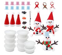 XIHIRCD 10pcs Build a Snowman Kit, Christmas Crafts for Kids Snowman Making Decorating Modeling Clay Snowman DIY Kit Christmas Stocking Stuffers for Winter Holiday Party Activities