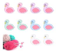 XIHIRCD 10pcs Knitting Needle Stoppers, Cute Needles Point Protectors Colorful Stitch Tip Caps Silicone Needle End Cover Knitting Accessories and Supplies(Flamingo Style)