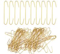 XIHIRCD 120pcs Christmas Ornament Hooks, 0.5x2.5 Inch Bendable Ornament Hangers Hooks Metal Hooks Christmas Tree Hangers Hooks for Christmas Decoration (Gold)