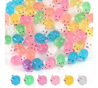 XIHIRCD 120pcs Mini Resin Pigs, Glow in The Dark Tiny Pigs Mini Luminous Pigs Miniature Pig Figurines Bulk Mini Resin Animals for Garden Landscape Plant Dollhouses Birthday Party Decor