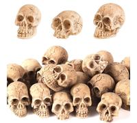 XIHIRCD 20pcs Mini Skeleton Heads, Premium Resin Miniature Skull Heads Mini Skulls for Crafts Funny Toys Suitable for Halloween Party Role Playing Decoration Supplies